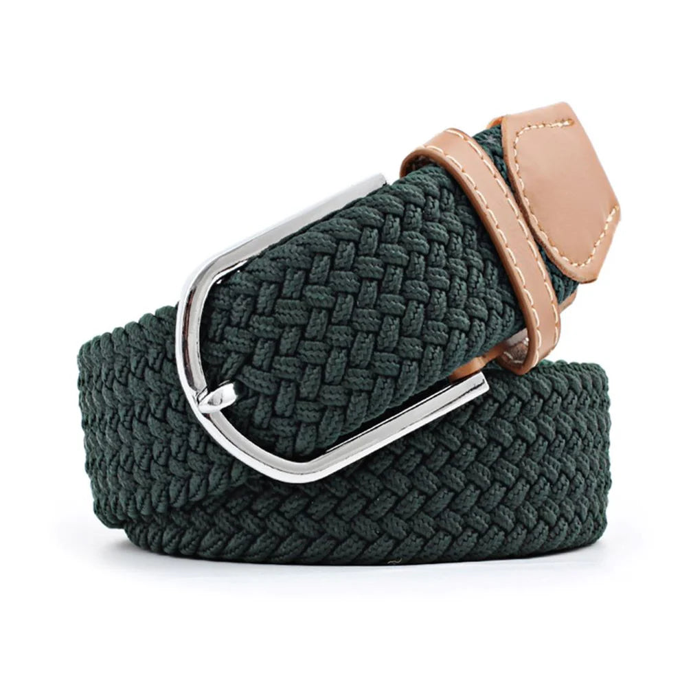 TuffRider FlexiFit Stretch Braided Riding Belt Dark Green