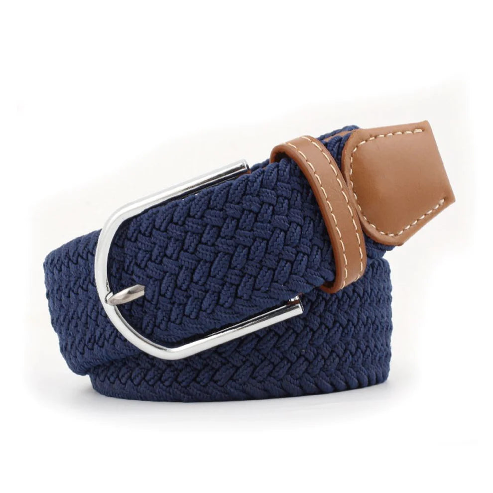 TuffRider FlexiFit Stretch Braided Riding Belt Dark Navy Blue