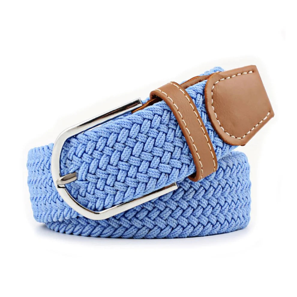 TuffRider FlexiFit Stretch Braided Riding Belt Sky Blue