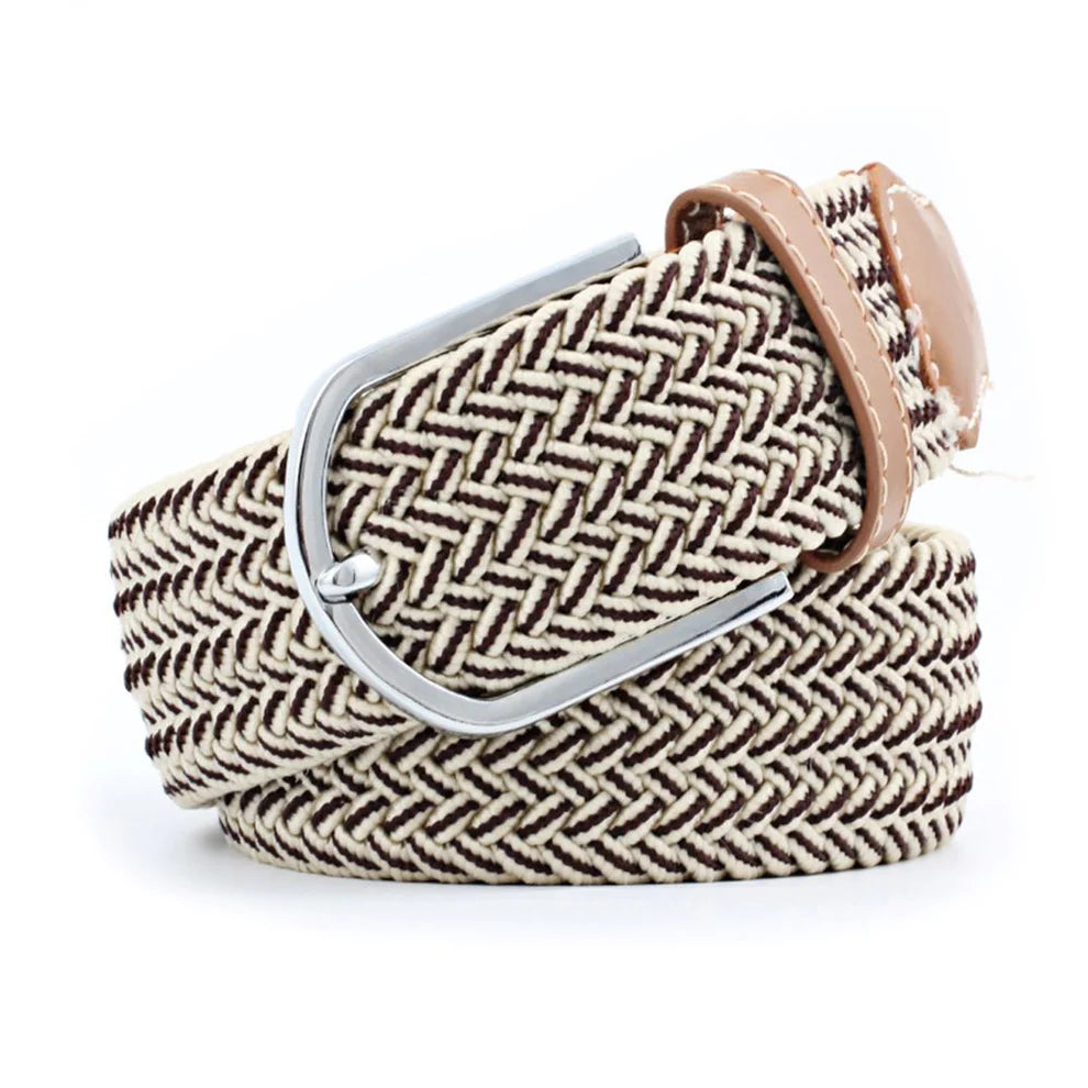 TuffRider FlexiFit Stretch Braided Riding Belt Beige/Coffee