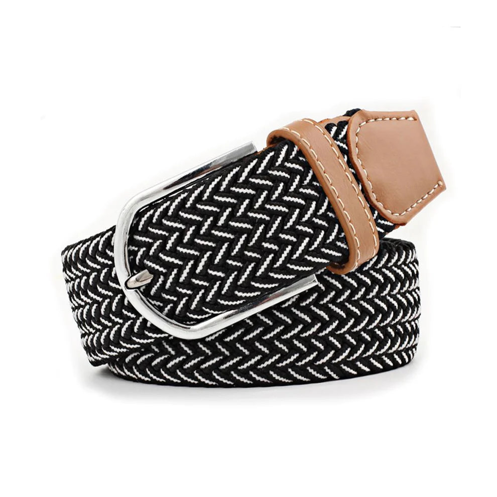 TuffRider FlexiFit Stretch Braided Riding Belt Black/White