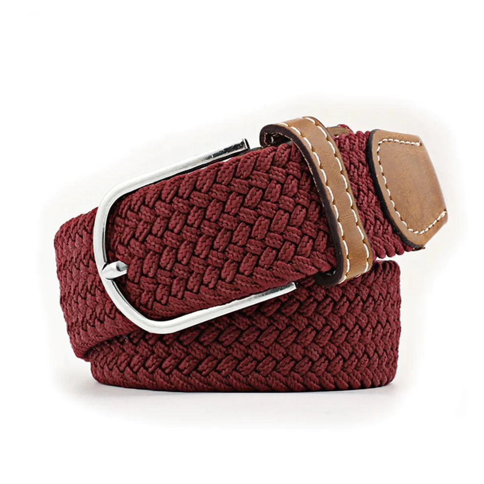TuffRider FlexiFit Stretch Braided Riding Belt Wine Red