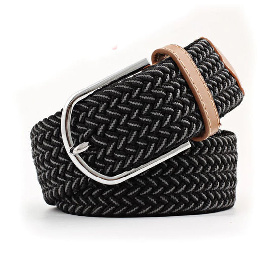 TuffRider FlexiFit Stretch Braided Riding Belt Black/Grey