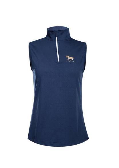 DEVOTION SLEEVELESS QUARTER-ZIP | EMBROIDERED - NAVY | MEDIUM WEIGHT