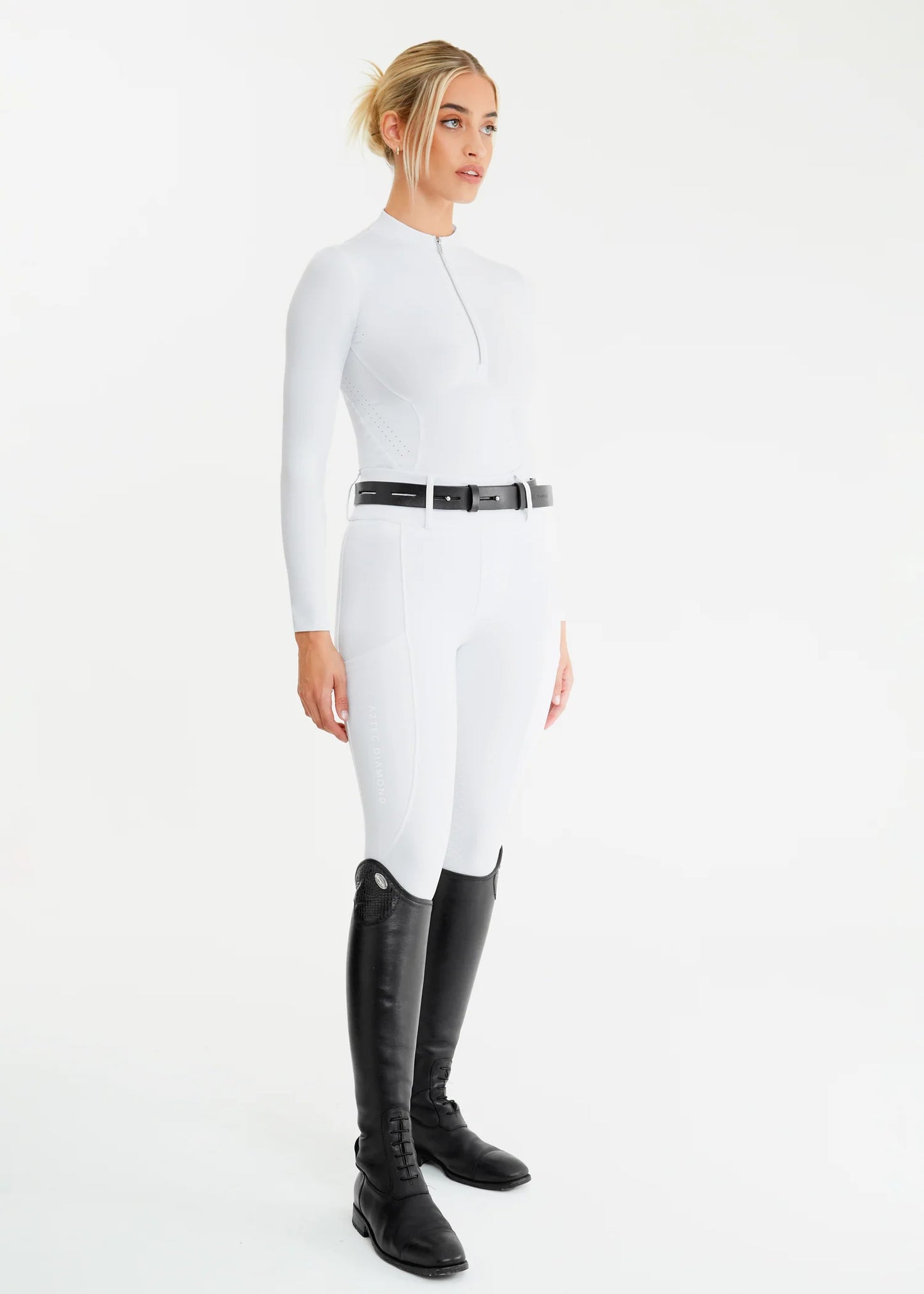 White Compression Full Seat Breeches