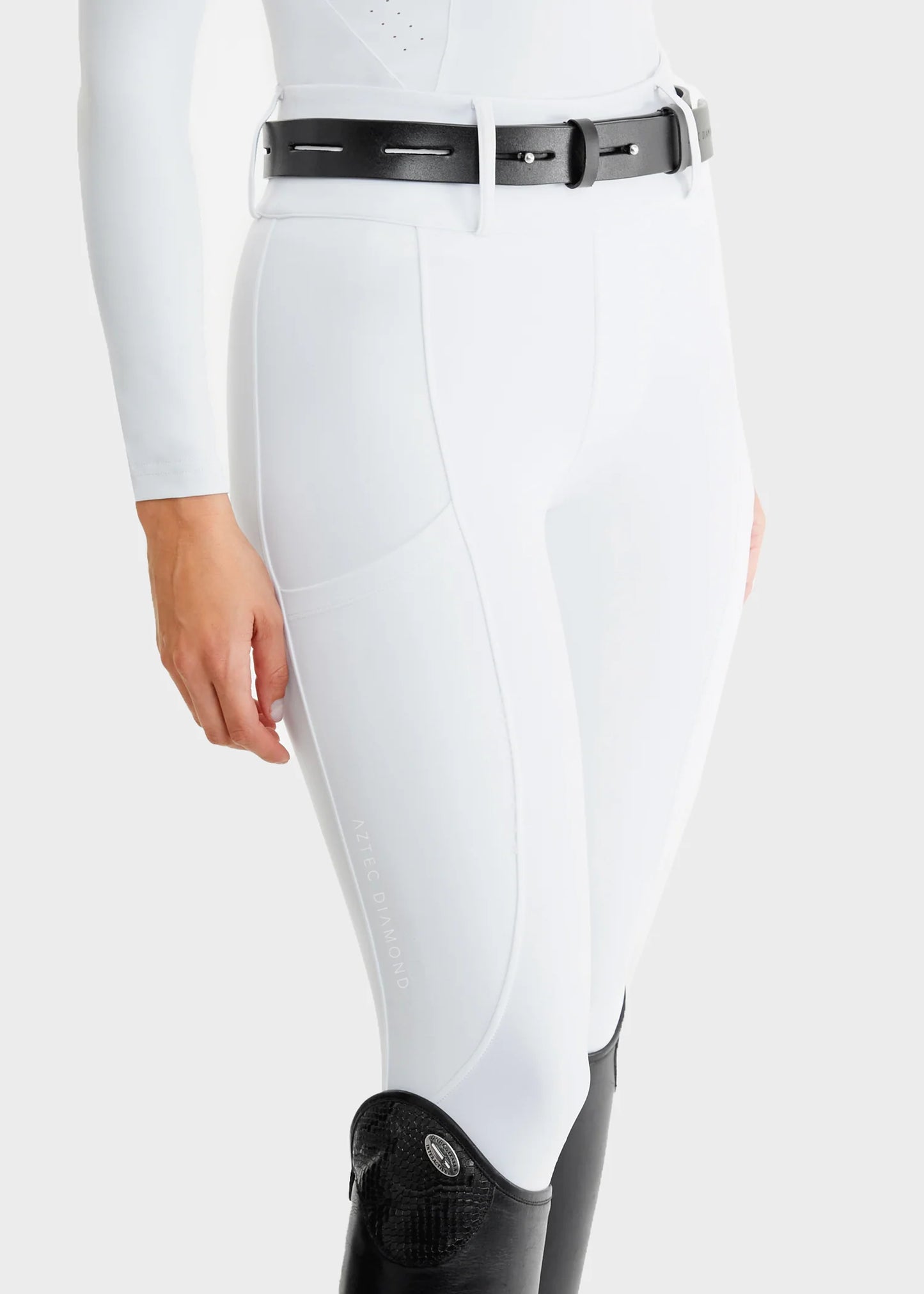 White Compression Full Seat Breeches