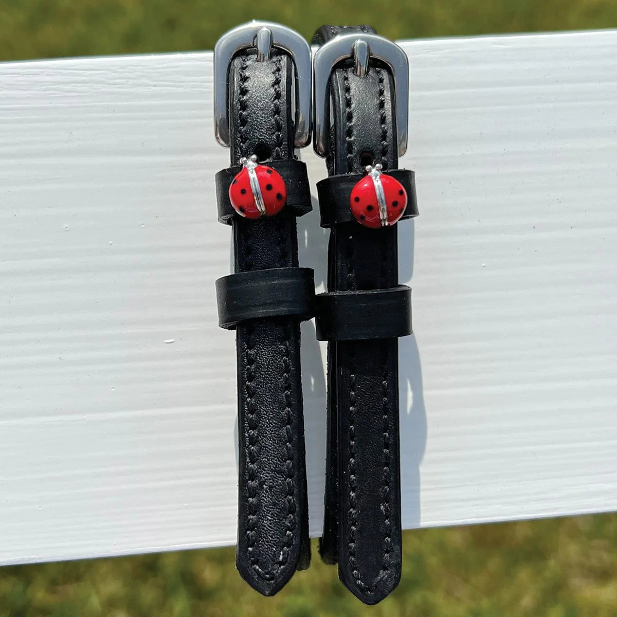 RED LADY BUG SPUR STRAPS