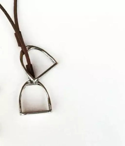 Double Stirrup Leather Necklace